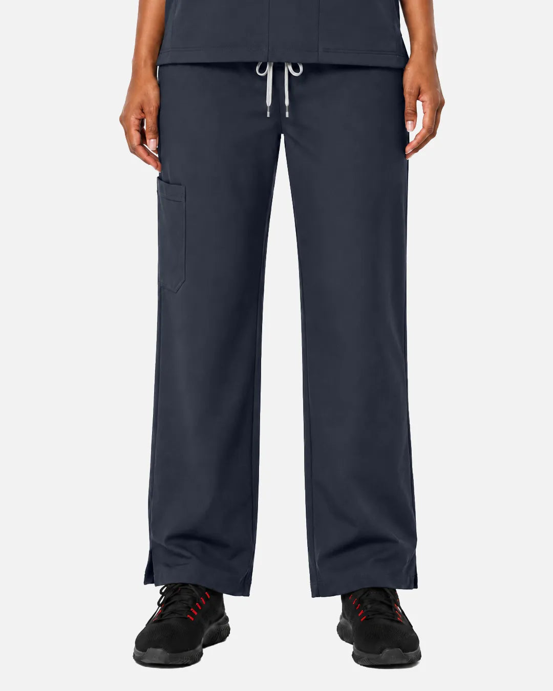 Charcoal grey Eipnare Women's Woven Straight-Leg Scrub Pants - Stretch Medical Scrubs for Women