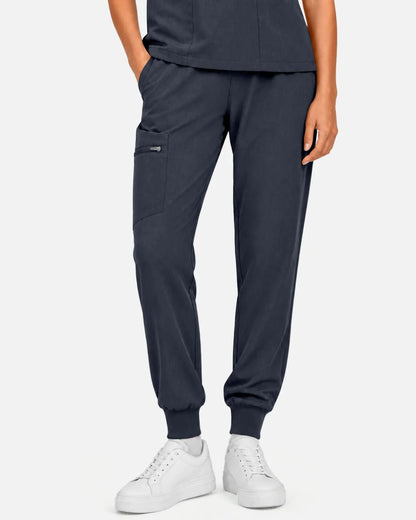 Charcoal grey Eipnare Women's Multi-Pocket Jogger Scrub Pants - Stretch Medical Scrubs for Women