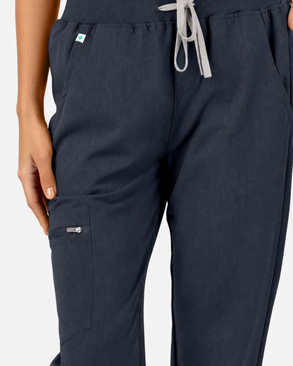 Charcoal grey Eipnare Women's Multi-Pocket Jogger Scrub Pants - Stretch Medical Scrubs for Women
