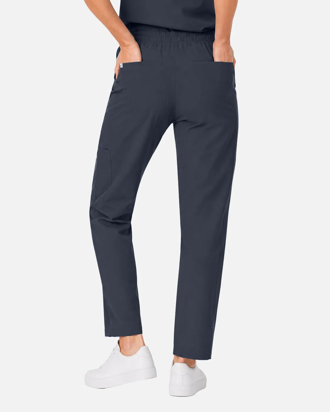 Charcoal grey Eipnare Women's Slim Fit Tapered Cargo Scrub Pants - Stretch Medical Scrubs for Women