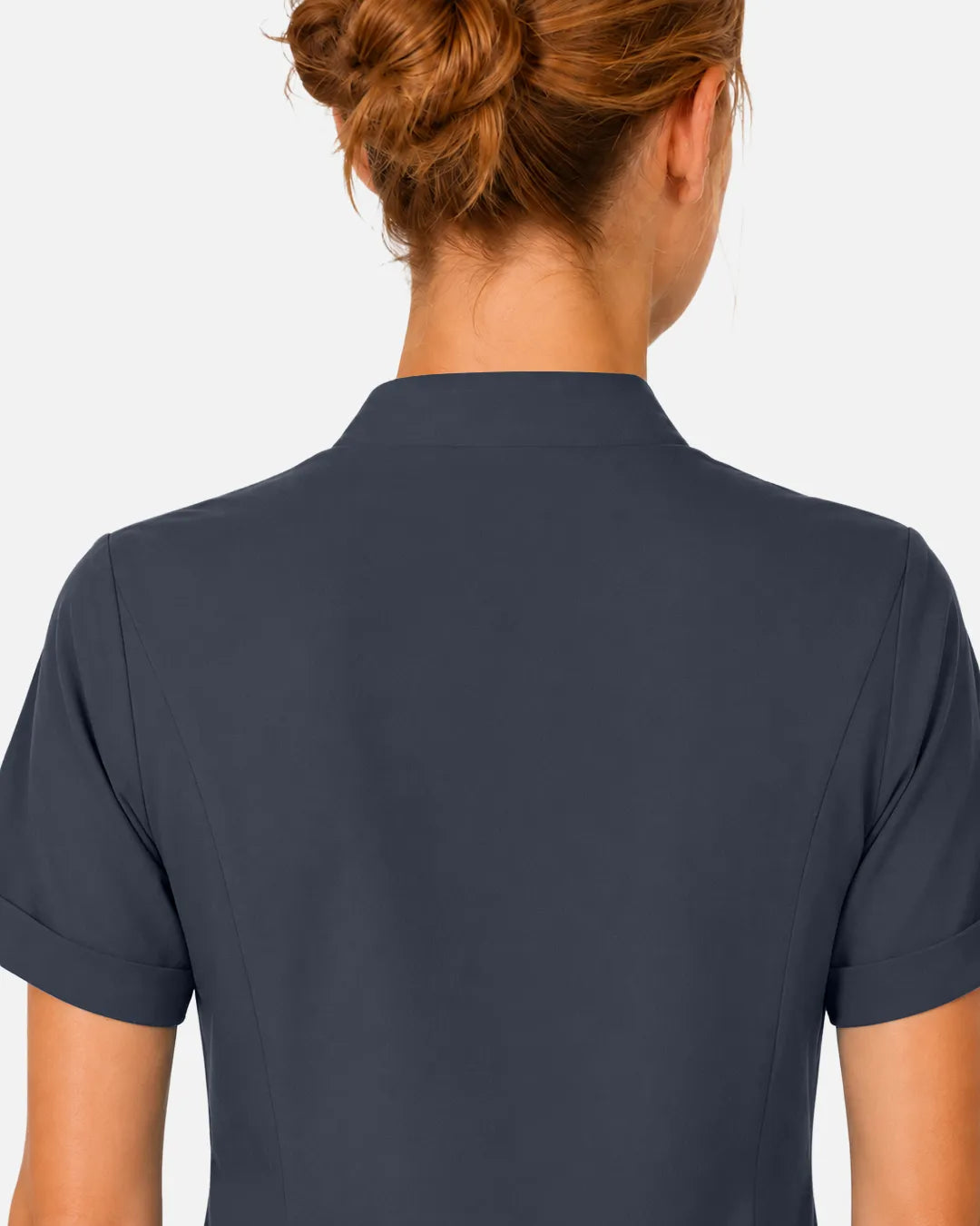 Charcoal grey Eipnare Women's Split V-Neck Scrub Top - Stretch Medical Scrubs for Women