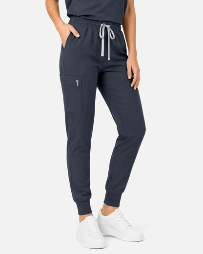 Charcoal grey Eipnare Women's Cargo Jogger Scrub Pants - Stretch Medical Scrubs for Women
