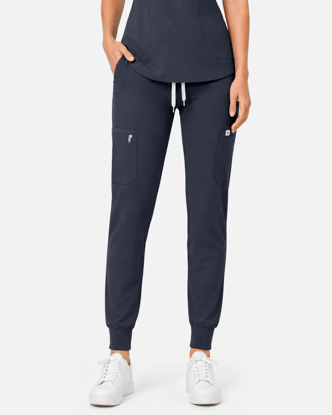 Charcoal grey Eipnare Women's Cargo Jogger Scrub Pants - Stretch Medical Scrubs for Women