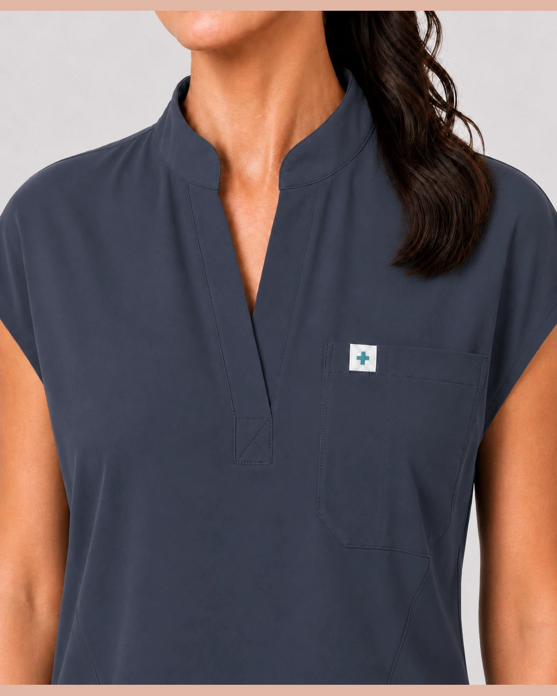Charcoal Grey Eipnare Women's 8-Pocket V-Neck Jogger Scrub Set - Stretch Medical Scrubs for Women