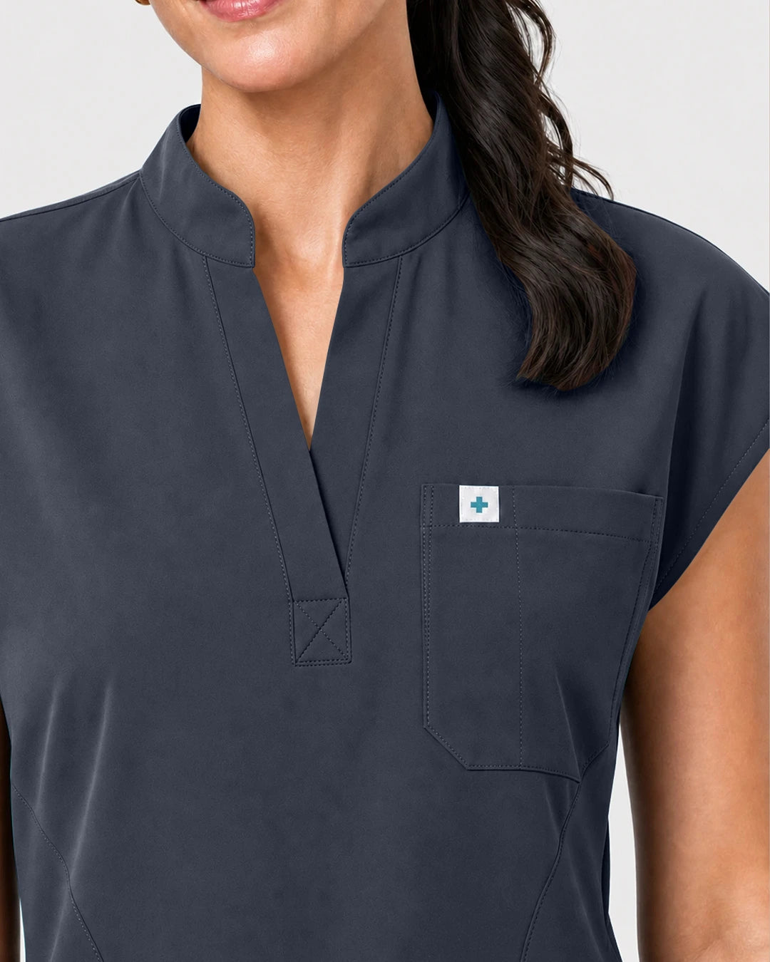 Charcoal Grey Eipnare Women's Henley Sleeveless Jogger Scrub Set - Stretch Medical Scrubs for Women