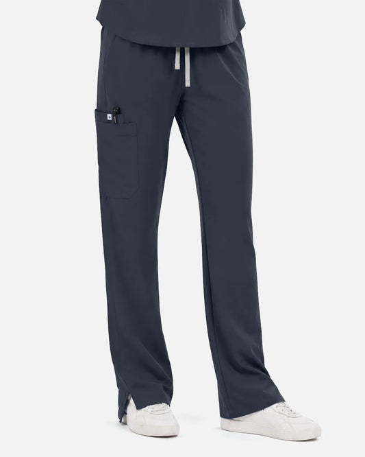 Charcoal grey Eipnare Women's Straight-Leg Cargo Scrub Pants - Stretch Medical Scrubs for Women