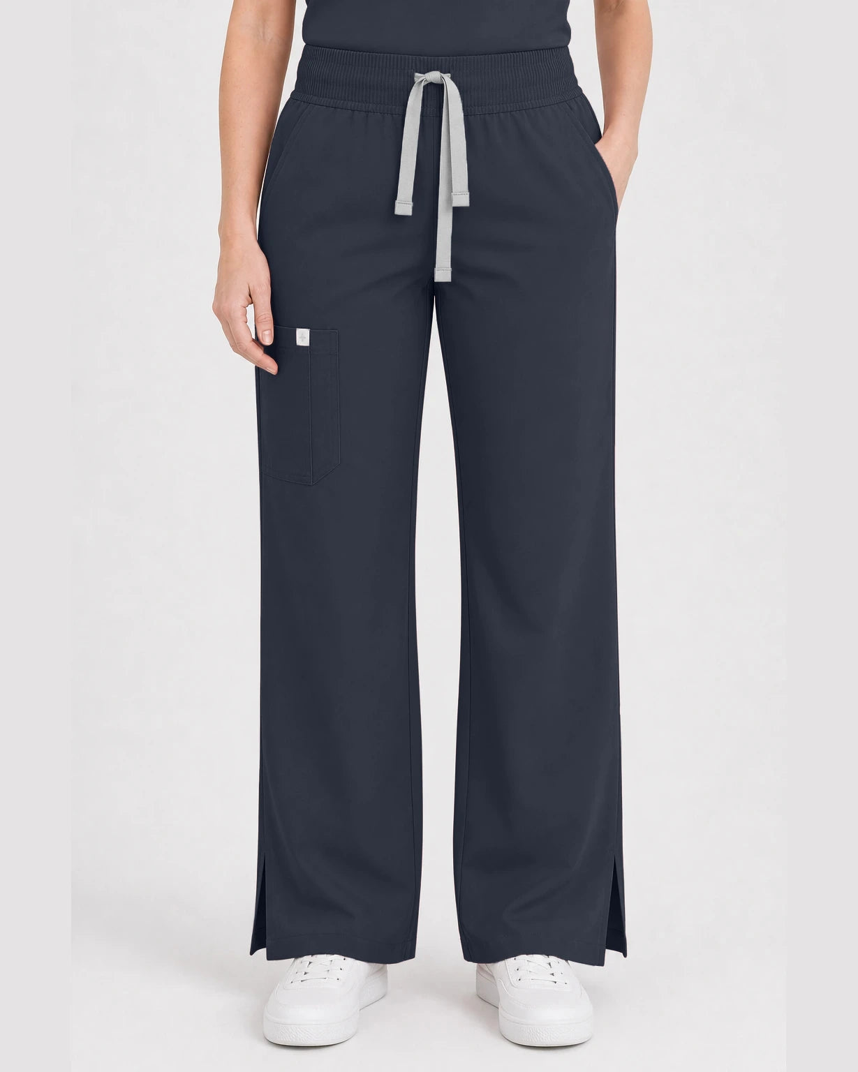 Charcoal Grey Eipnare Women's Henley Sleeveless Straight-Leg Scrub Set - Stretch Medical Scrubs for Women