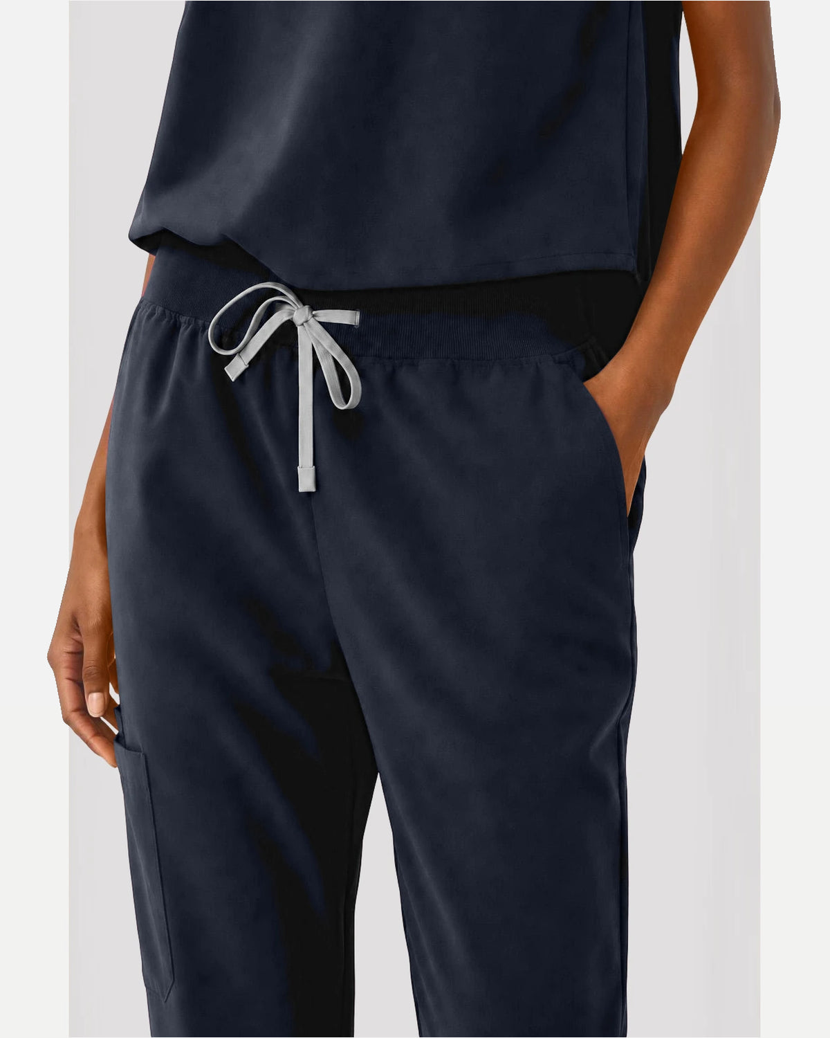 Charcoal Grey – Eipnare Women's Sleeveless Mandarin Collar Jogger Uniform Set – product image 06