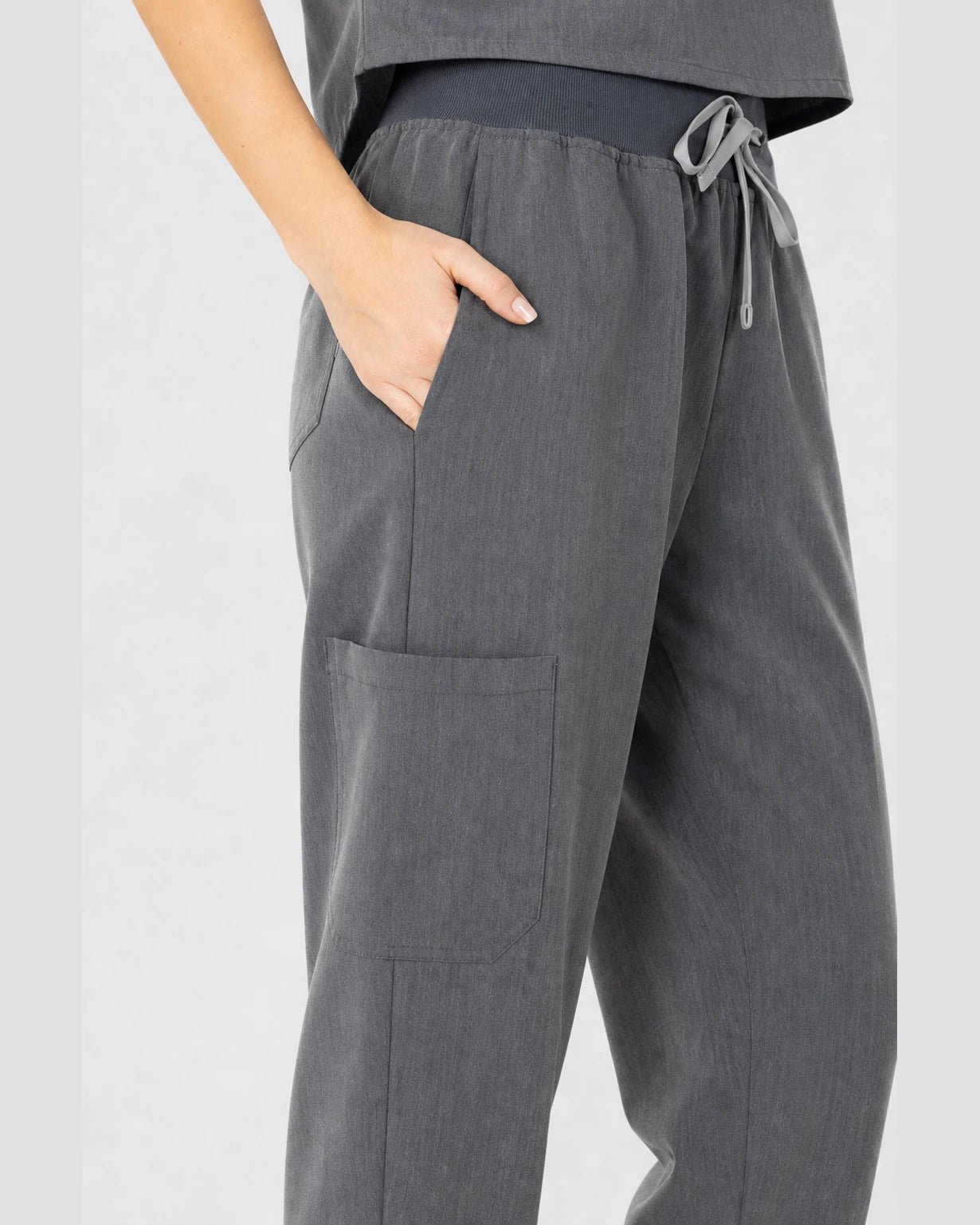 Charcoal Grey Eipnare Women's Sleeveless Mandarin Collar Jogger Scrub Set - Stretch Medical Scrubs for Women