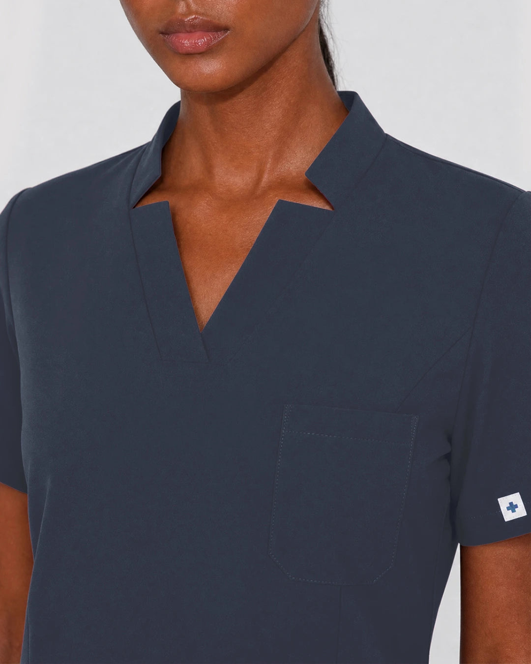 Charcoal Grey Eipnare Women's Split V-Neck Cargo Jogger Scrub Set - Stretch Medical Scrubs for Women