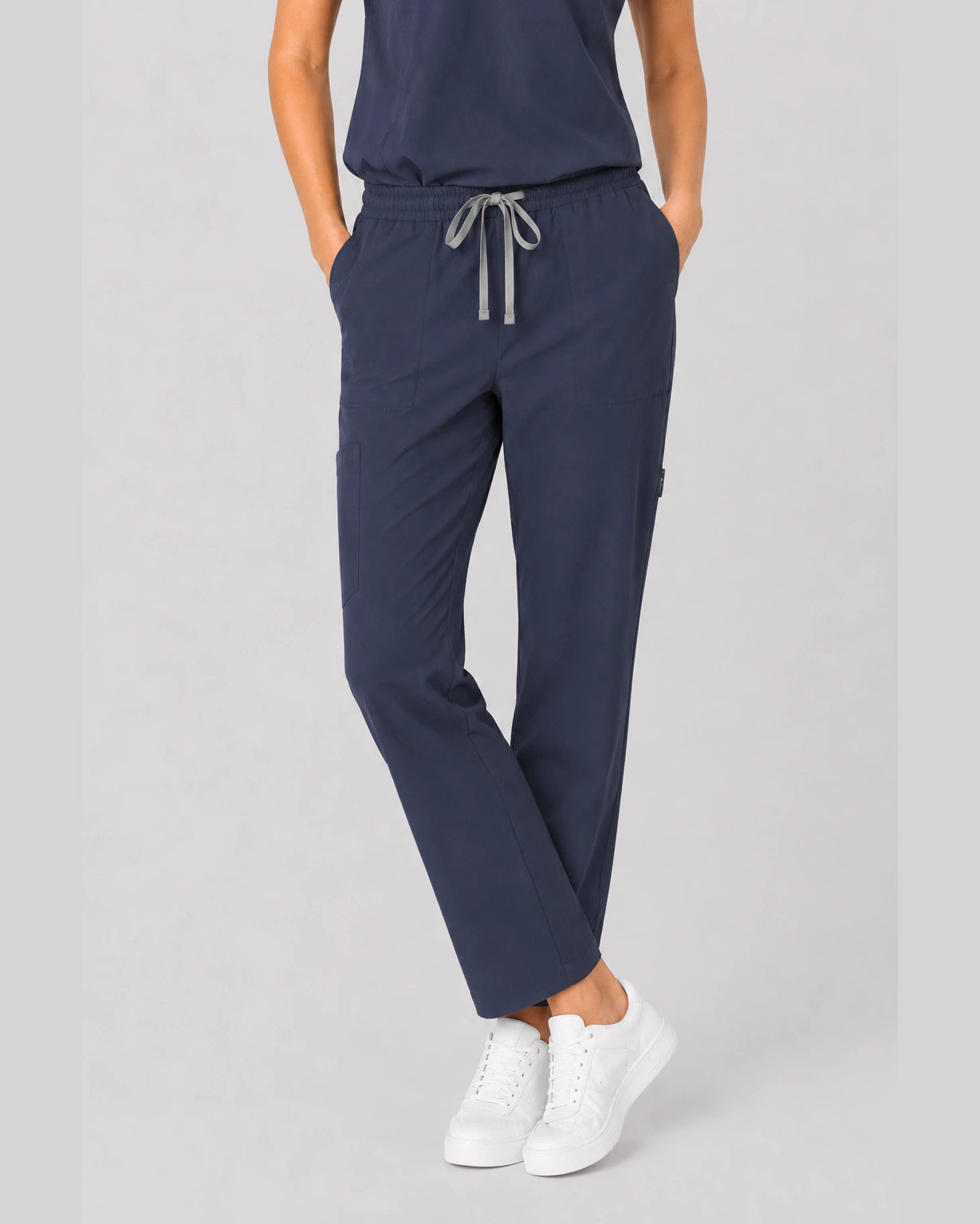 Charcoal Grey Eipnare Women's V-Neck Split 9-Pocket Slim Fit Scrub Set - Stretch Medical Scrubs for Women