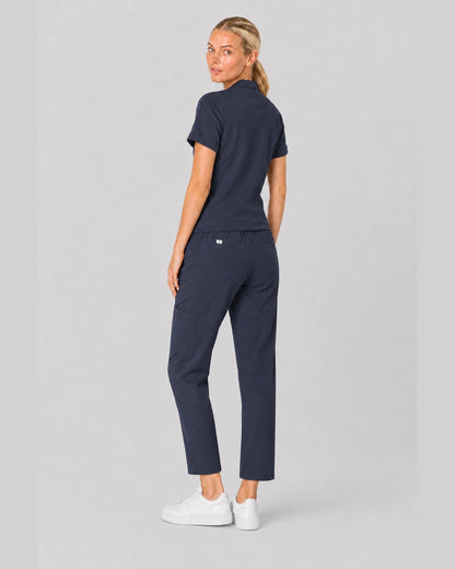 Charcoal Grey Eipnare Women's V-Neck Split 9-Pocket Slim Fit Scrub Set - Stretch Medical Scrubs for Women