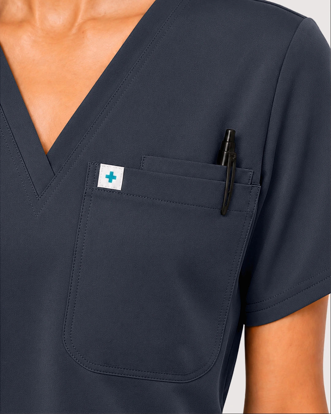 Charcoal Grey Eipnare Women's Knit V-Neck Jogger Scrub Set - Stretch Medical Scrubs for Women