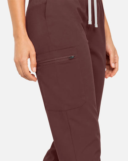 Coffee Eipnare Women's Classic Jogger Scrub Pants - Stretch Medical Scrubs for Women