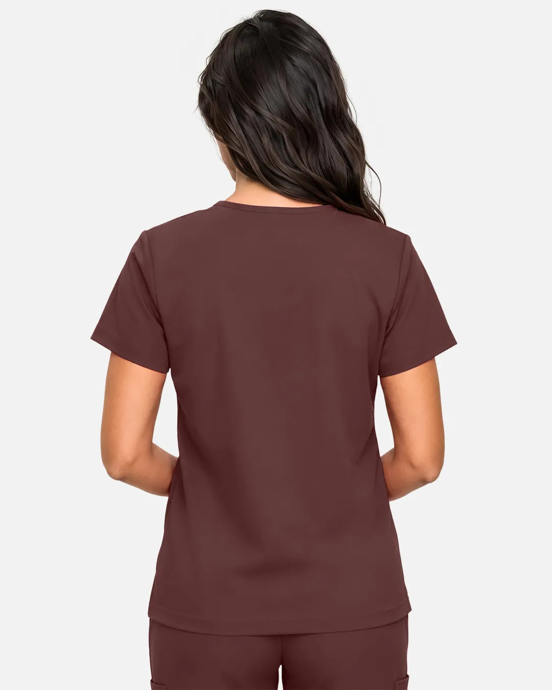 Coffee Eipnare Women's Classic V-Neck Scrub Top - Stretch Medical Scrubs for Women