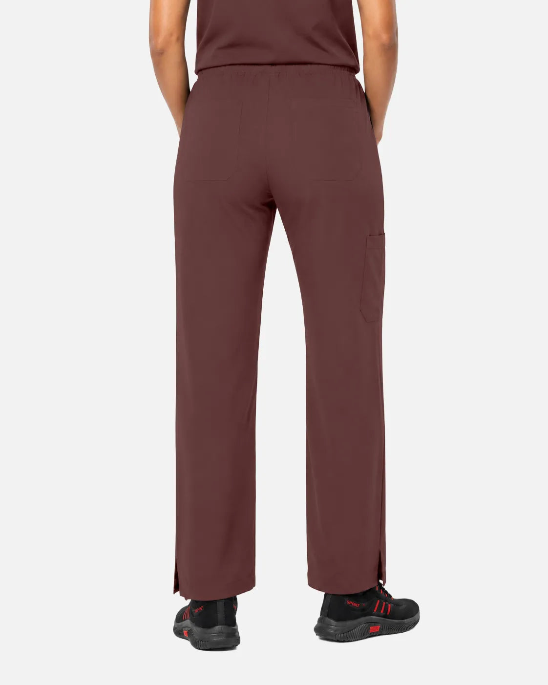 Coffee Eipnare Women's Woven Straight-Leg Scrub Pants - Stretch Medical Scrubs for Women