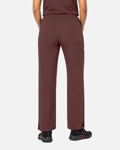 Coffee Eipnare Women's Woven Straight-Leg Scrub Pants - Stretch Medical Scrubs for Women