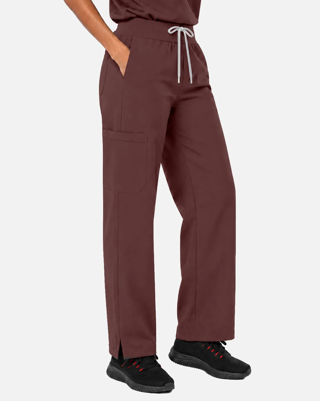 Coffee Eipnare Women's Woven Straight-Leg Scrub Pants - Stretch Medical Scrubs for Women