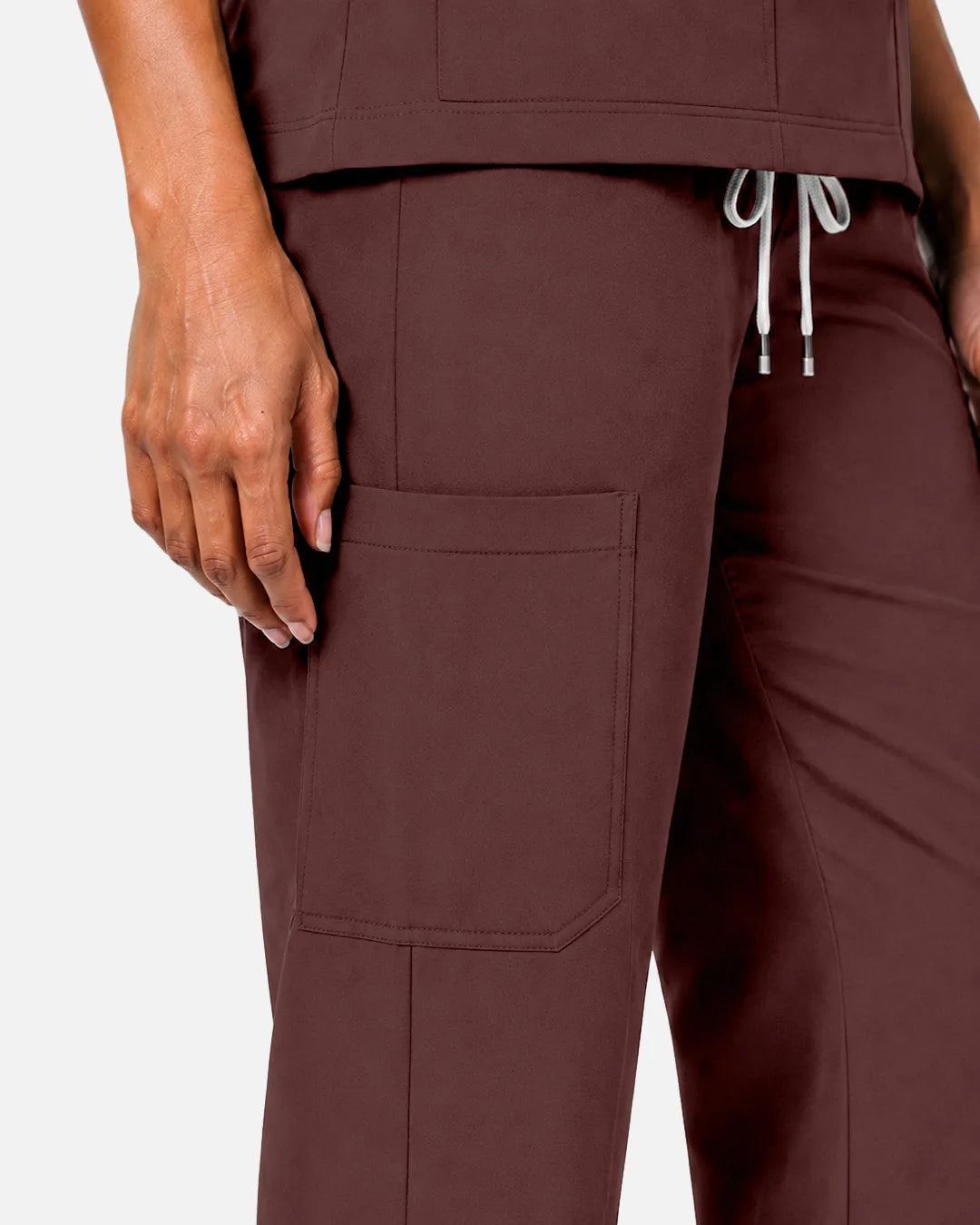 Coffee Eipnare Women's Woven Straight-Leg Scrub Pants - Stretch Medical Scrubs for Women