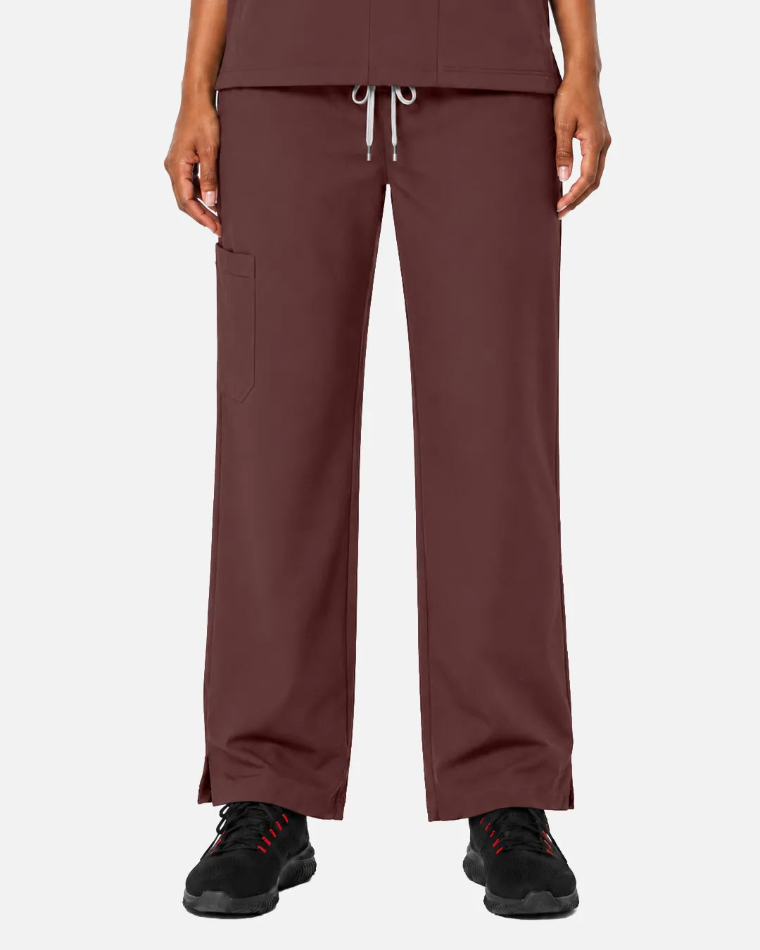 Coffee Eipnare Women's Woven Straight-Leg Scrub Pants - Stretch Medical Scrubs for Women