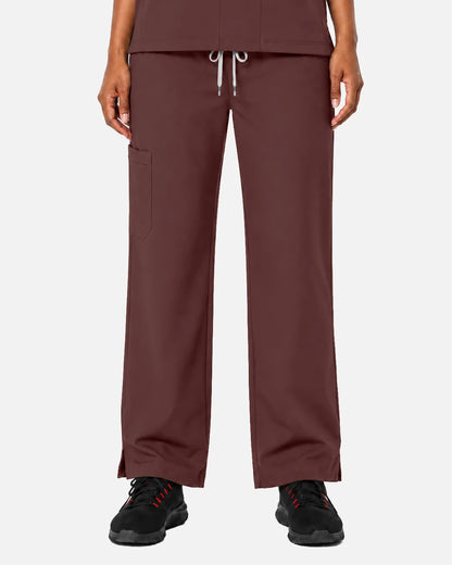 Coffee Eipnare Women's Woven Straight-Leg Scrub Pants - Stretch Medical Scrubs for Women