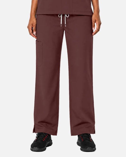 Coffee Eipnare Women's Woven Straight-Leg Scrub Pants - Stretch Medical Scrubs for Women