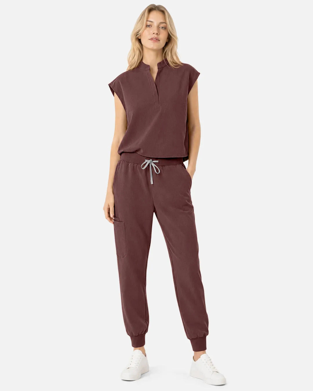 Coffee Eipnare Women's Tapered Jogger Scrub Pants - Stretch Medical Scrubs for Women