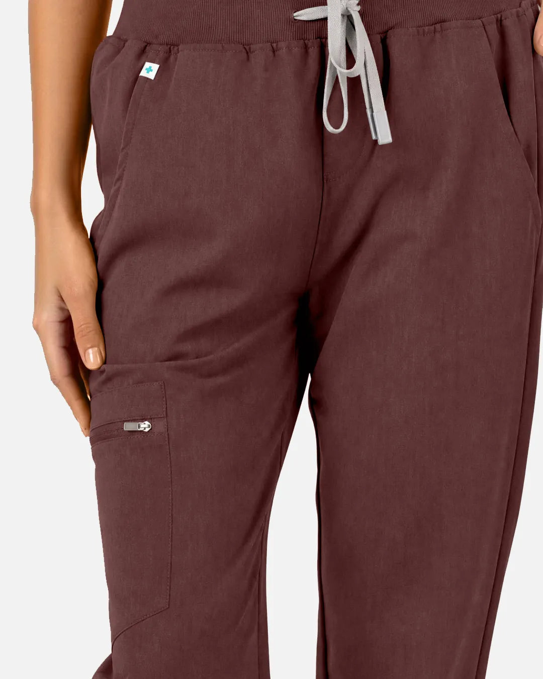 Coffee Eipnare Women's Multi-Pocket Jogger Scrub Pants - Stretch Medical Scrubs for Women