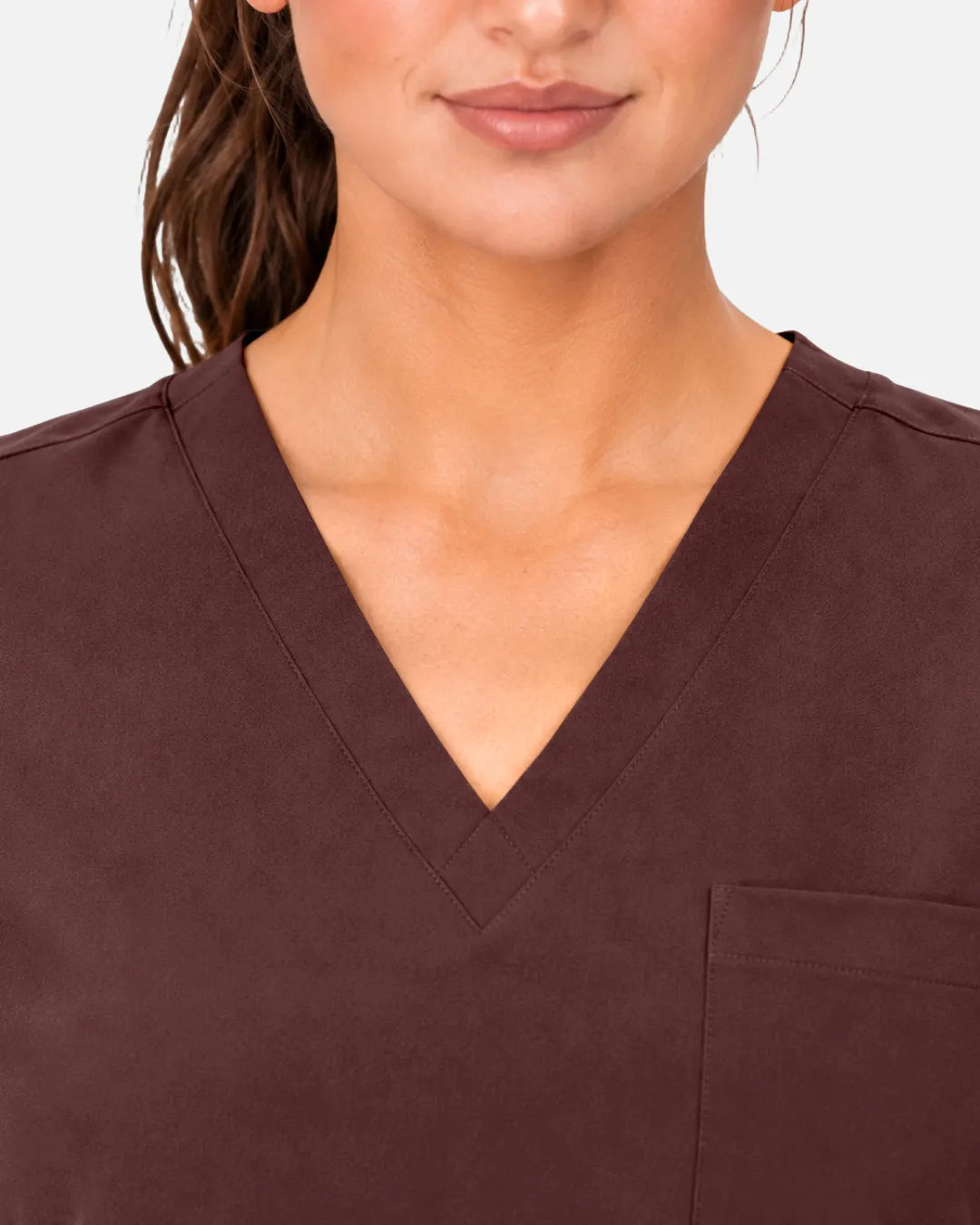 Coffee Eipnare Women's 3-Pocket V-Neck Scrub Top - Stretch Medical Scrubs for Women