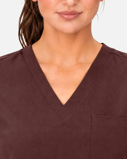 Coffee Eipnare Women's 3-Pocket V-Neck Scrub Top - Stretch Medical Scrubs for Women