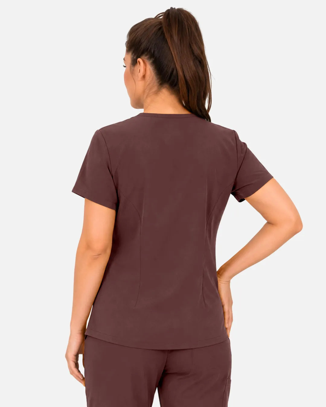 Coffee Eipnare Women's 3-Pocket V-Neck Scrub Top - Stretch Medical Scrubs for Women