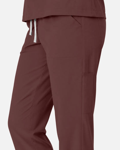 Coffee Eipnare Women's Slim Fit Tapered Cargo Scrub Pants - Stretch Medical Scrubs for Women