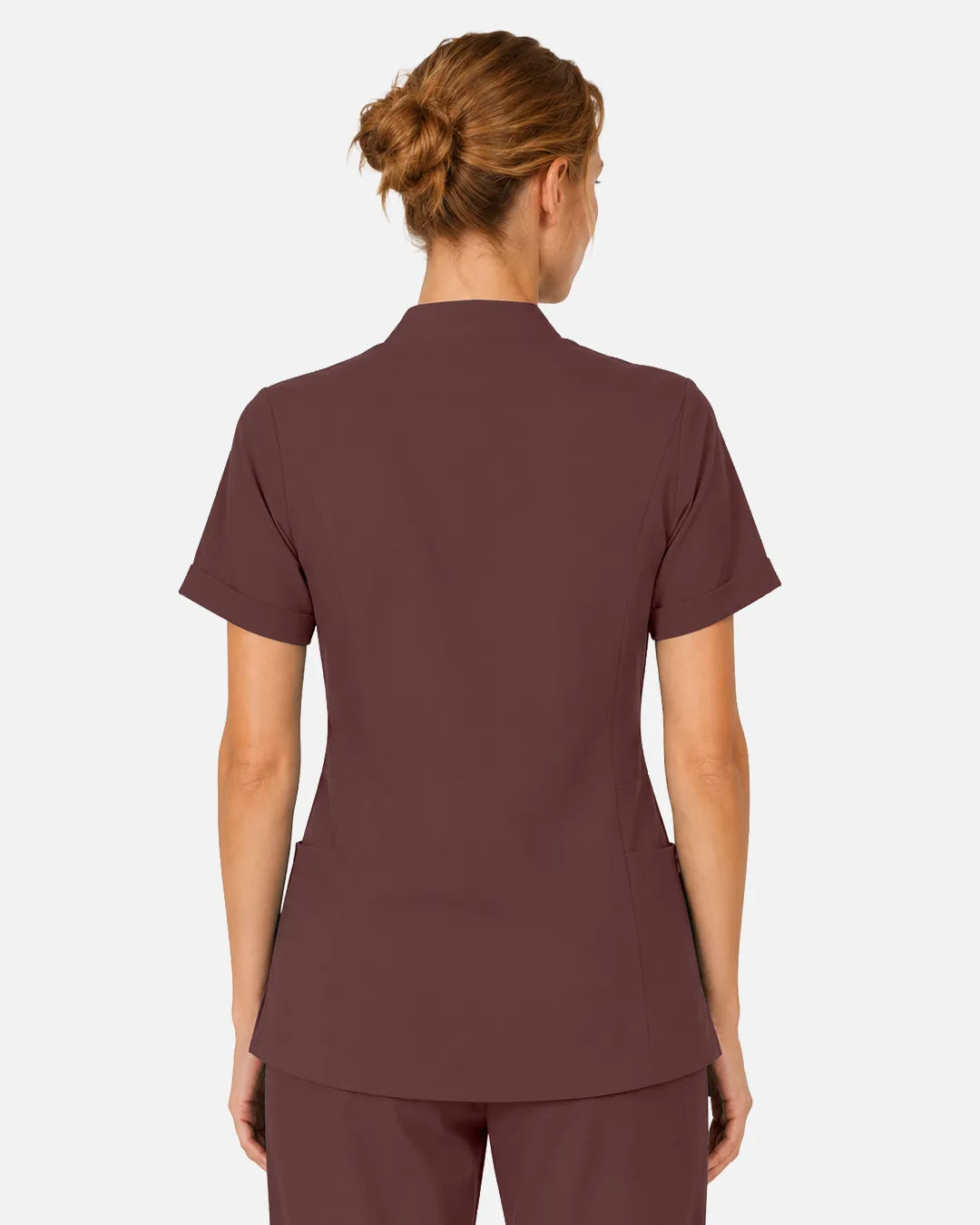 Coffee Eipnare Women's Split V-Neck Scrub Top - Stretch Medical Scrubs for Women