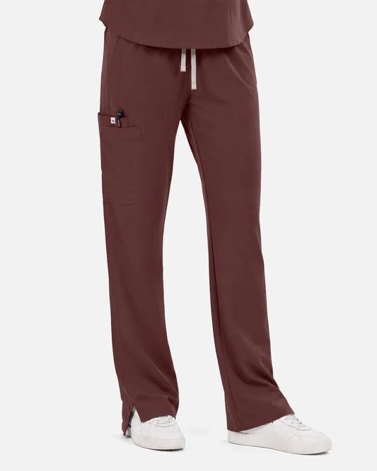 Coffee Eipnare Women's Straight-Leg Cargo Scrub Pants - Stretch Medical Scrubs for Women