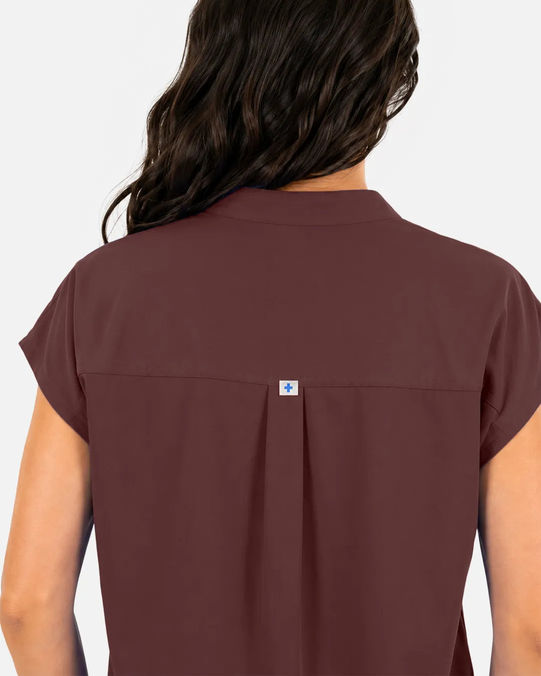 Coffee Eipnare Women's Sleeveless Mandarin Collar Scrub Top - Stretch Medical Scrubs for Women