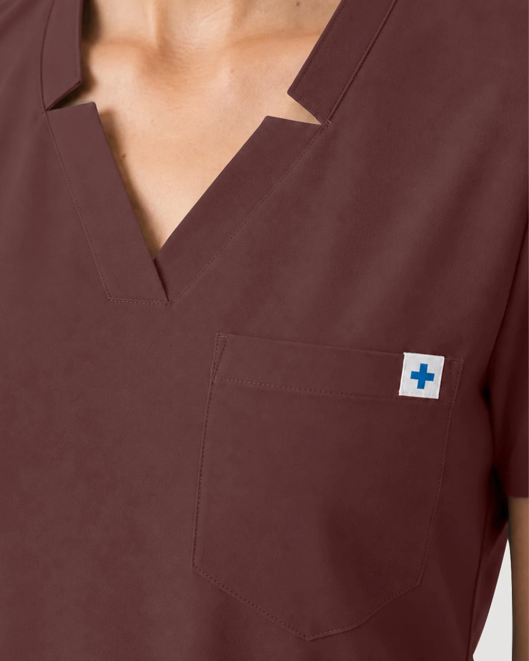 Coffee Eipnare Women's Notch V-Neck Cargo Jogger Scrub Set - Stretch Medical Scrubs for Women