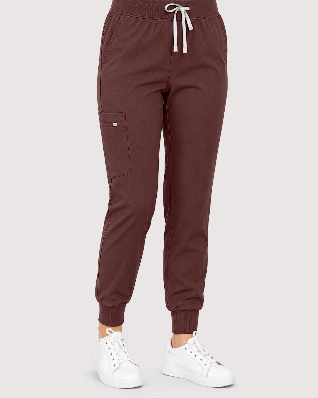 Coffee Eipnare Women's Knit V-Neck Jogger Scrub Set - Stretch Medical Scrubs for Women