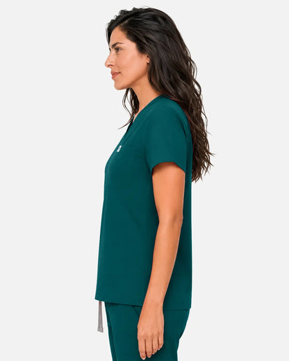 Dark green Eipnare Women's Classic V-Neck Scrub Top - Stretch Medical Scrubs for Women