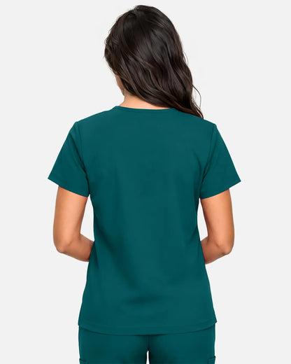Dark green Eipnare Women's Classic V-Neck Scrub Top - Stretch Medical Scrubs for Women