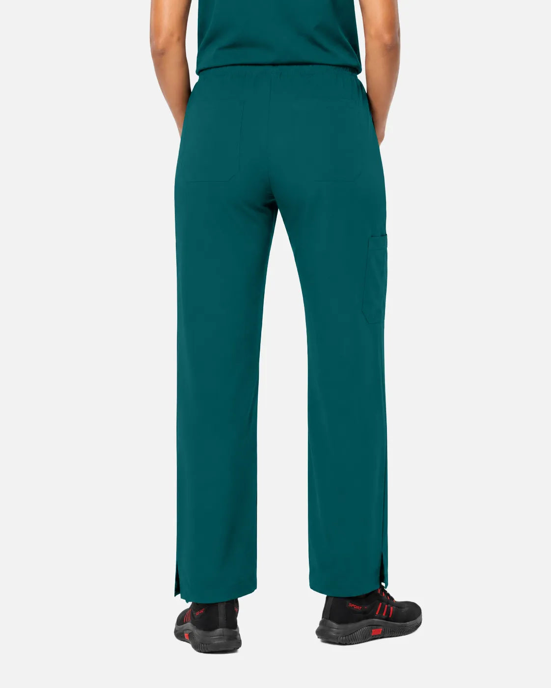 Dark green Eipnare Women's Woven Straight-Leg Scrub Pants - Stretch Medical Scrubs for Women