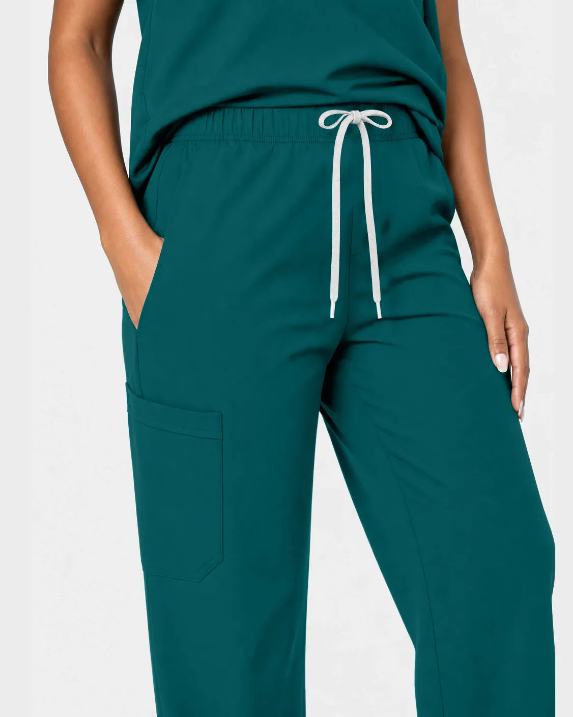 Dark green Eipnare Women's Woven Straight-Leg Scrub Pants - Stretch Medical Scrubs for Women