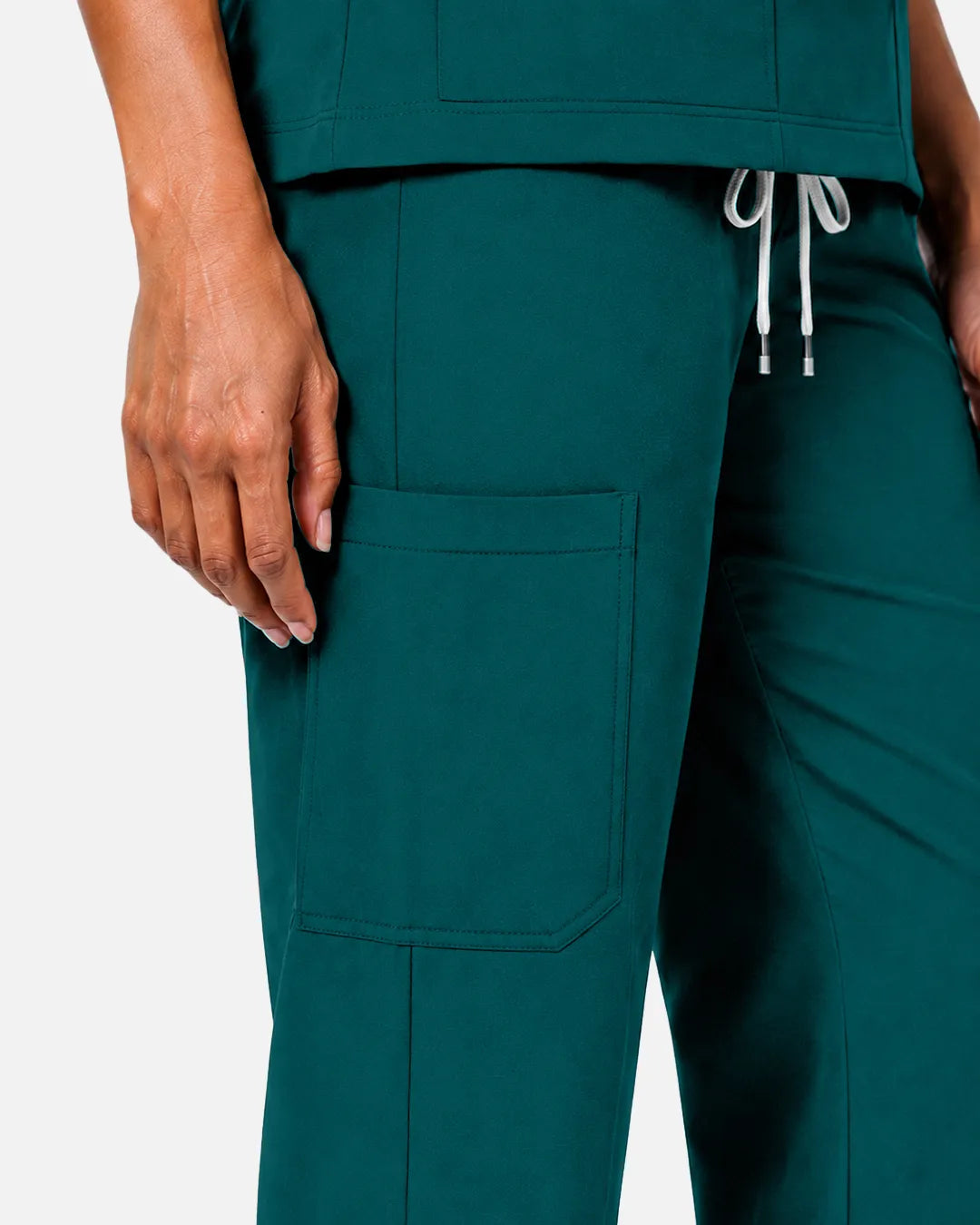 Dark green Eipnare Women's Woven Straight-Leg Scrub Pants - Stretch Medical Scrubs for Women