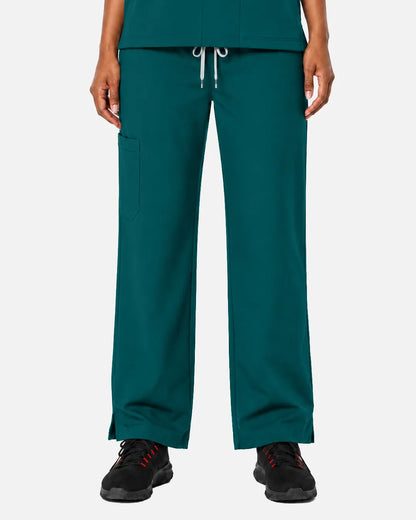 Dark green Eipnare Women's Woven Straight-Leg Scrub Pants - Stretch Medical Scrubs for Women