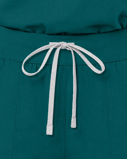Dark green Eipnare Women's Woven Straight-Leg Scrub Pants - Stretch Medical Scrubs for Women