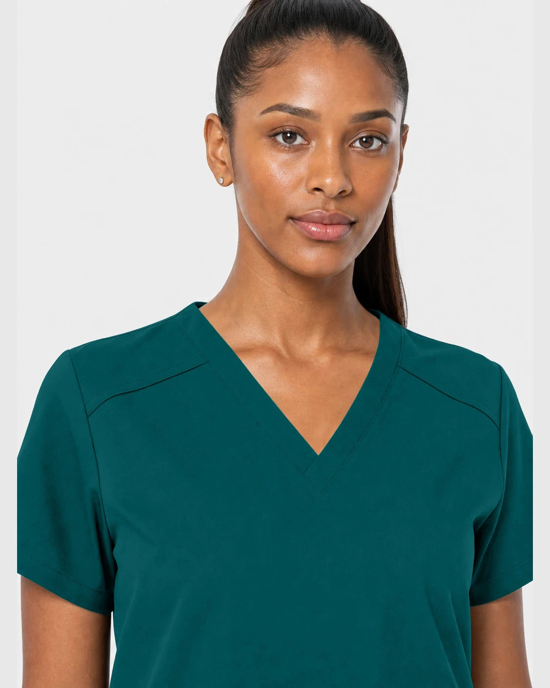 Dark Green Eipnare Women's 15-Pocket V-Neck Jogger Scrub Set - Stretch Medical Scrubs for Women