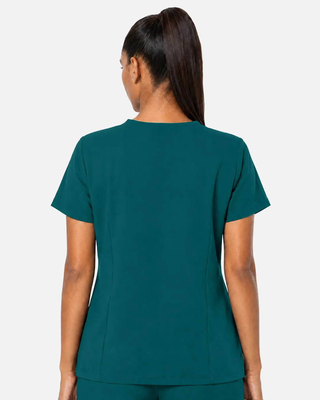 Dark green Eipnare Women's Woven V-Neck Scrub Top - Stretch Medical Scrubs for Women