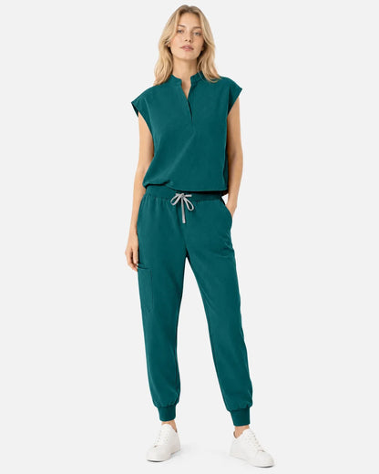 Dark green Eipnare Women's Tapered Jogger Scrub Pants - Stretch Medical Scrubs for Women
