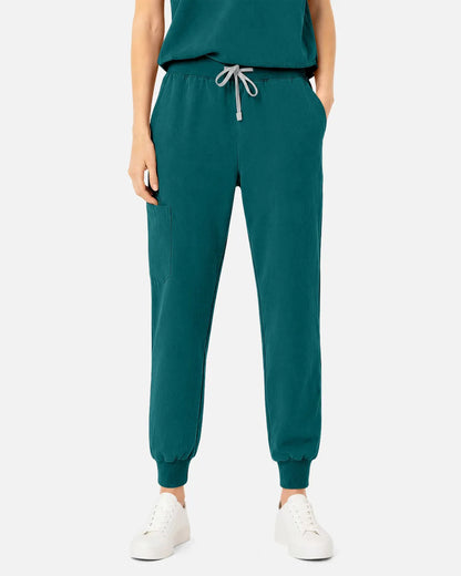 Dark green Eipnare Women's Tapered Jogger Scrub Pants - Stretch Medical Scrubs for Women