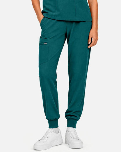 Dark green Eipnare Women's Multi-Pocket Jogger Scrub Pants - Stretch Medical Scrubs for Women