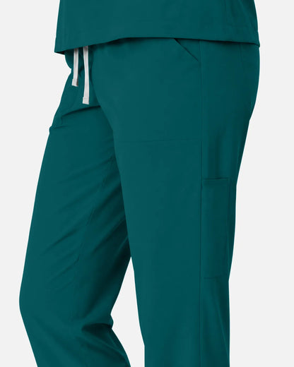 Dark green Eipnare Women's Slim Fit Tapered Cargo Scrub Pants - Stretch Medical Scrubs for Women